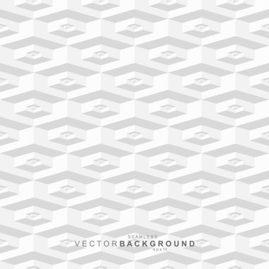 Beyaz ve gri fayanssız altıgen doku. Geometrik dekoratif arka plan. Vektör 3d seramik çokgen desen