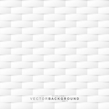 Beyaz, kusursuz dekoratif kesim dokusu - kağıt geometrik yaratıcı tasarım. Tekrarlanabilir vektör arkaplanı