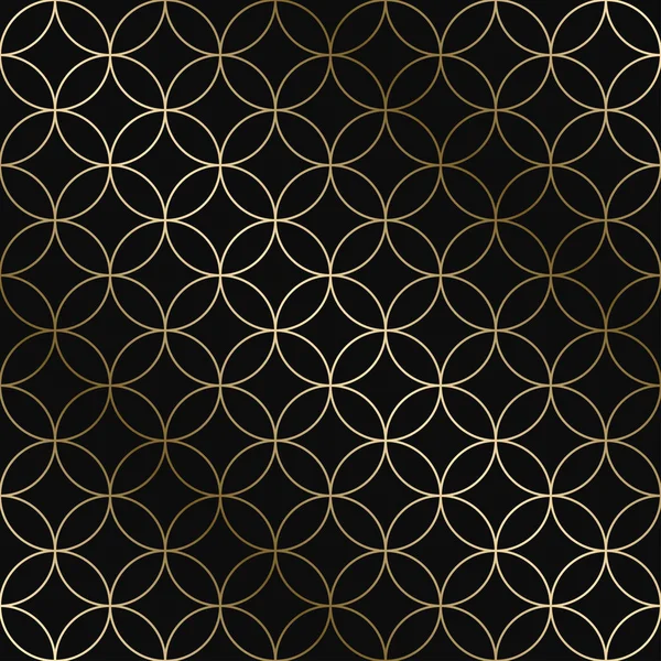 Vector geometric art deco pattern - seamless luxury gold gradient design. Rich endless ornamental background — Stock Vector