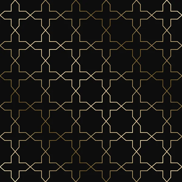 Vector art deco geometric pattern - seamless luxury gold gradient design. Rich endless ornamental background — Stock Vector
