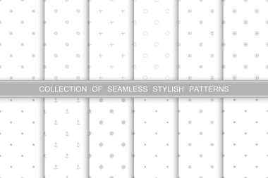 Sevimli Dikişsiz minimalist desenler koleksiyonu-gri şık dokular. Basit geometrik tasarım