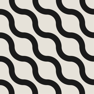 Dalgalı Dikişsiz çizgili diyagonal desen. Vektör basit sonsuz arka plan. Yaratıcı geometrik eğrisi dokusu