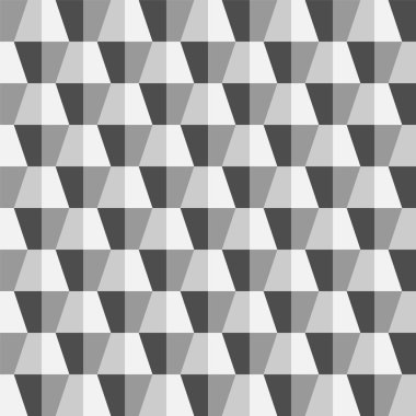 Yaratıcı dikişsiz çokgen 3d desen - tekrarlanabilir geometrik tasarım. Beyaz ve gri doku. Soyut trendy arka plan