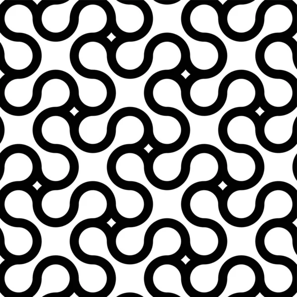 創造的な形状を持つベクトルシームレスな幾何学的パターン。無限のモノクロの背景。黒と白のスタイリッシュな質感 — ストックベクタ