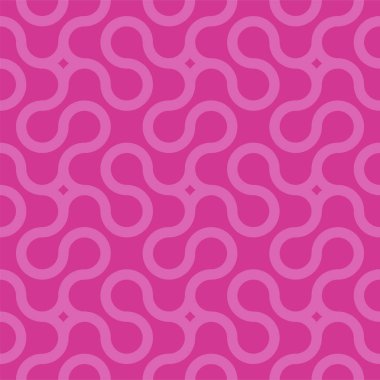 Yaratıcı şekiller ile soyut geometrik dalgalı desen. Dekoratif dikişsiz pembe arka plan. Şık parlak kıvırcık doku