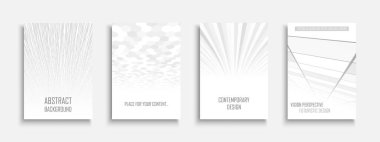 Vektör soyut çağdaş şablonlar, kapaklar, pankartlar, broşürler, afiş, el ilanları, kitapçıklar, arka planlar koleksiyonu. Beyaz fütüristik 3d dijital teknoloji tasarımı