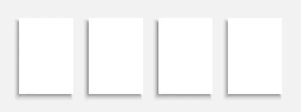 Sammlung von vektorweiß isolierten leeren Vorlagen, Umschlägen, Plakaten, Broschüren, Bannern, Flyern, Hintergründen usw. mit Schatten für jedes Design. Platz für Ihre Inhalte — Stockvektor