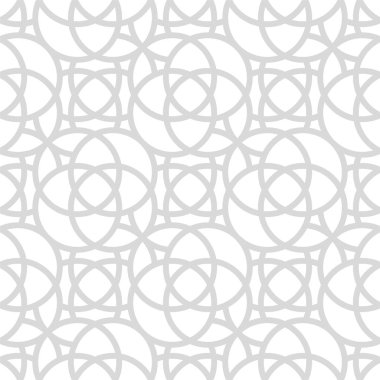 Dekoratif dikişsiz oryantal desen - basit geometrik tasarım. Soyut trendy doğu simetri arka plan. Yaratıcı beyaz ve gri arap doku
