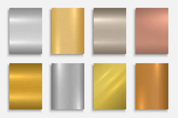 Sammlung heller Vektor bunte Metallic-Cover, Poster, Broschüren, Banner, Flyer, Karten Hintergründe und etc. glänzend polierte Eisenschablonen für jedes Design und jede Idee. glatte Texturen — Stockvektor