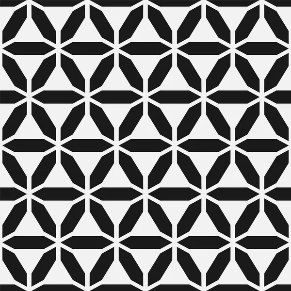 ベクトルシームレスな幾何学模様。現代の装飾の質感。創造的な多角形の形状で抽象的なモノクロの背景を繰り返す — ストックベクタ