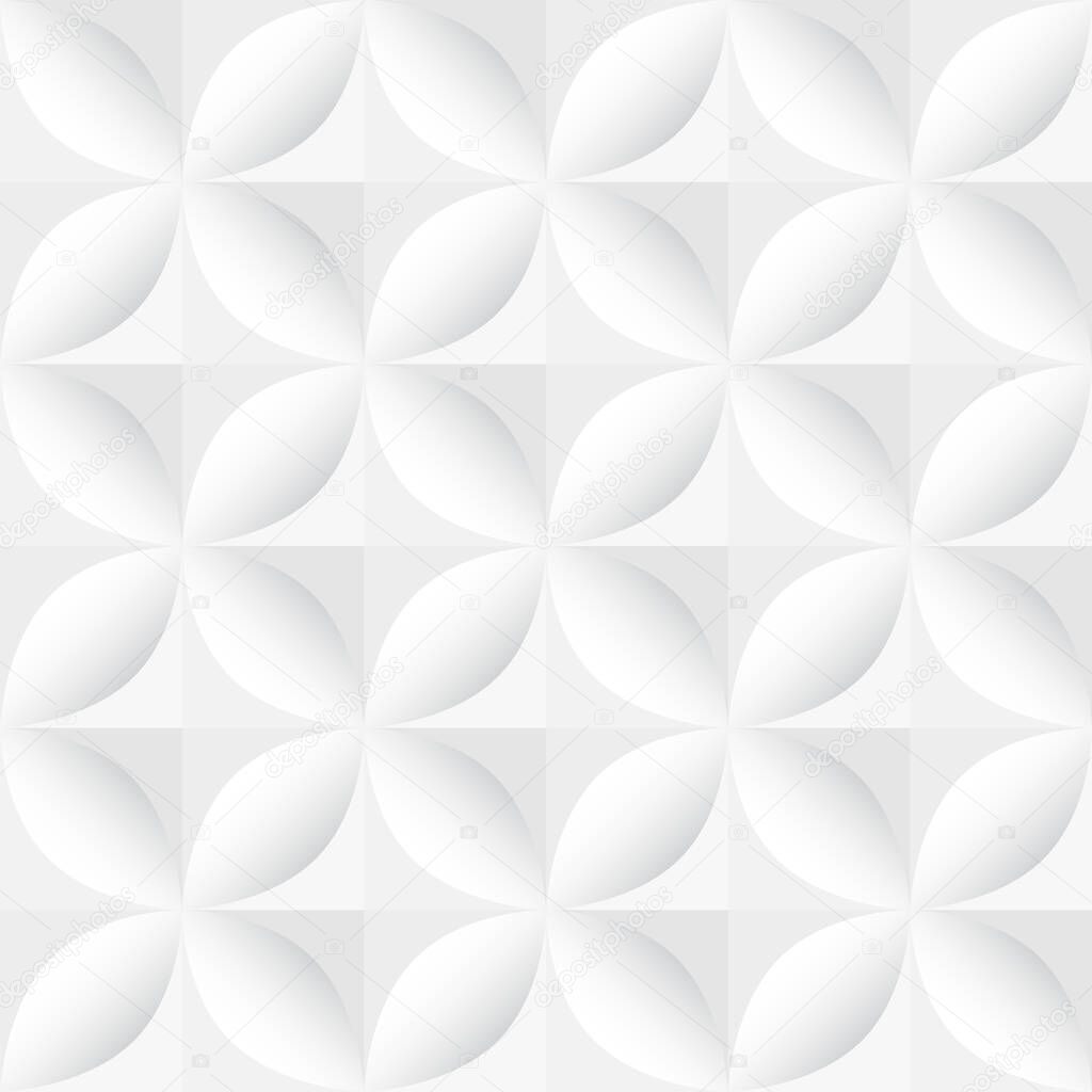 White decorative geometric texture - seamless abstract background. 3d ceramic design