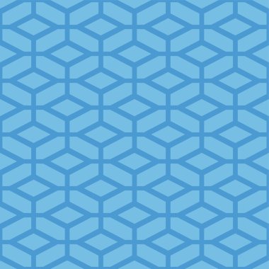 Renksiz vektör geometrik desen. Parlak ızgara basit doku. Yaratıcı şekillerle soyut mavi arkaplan tekrarlanıyor