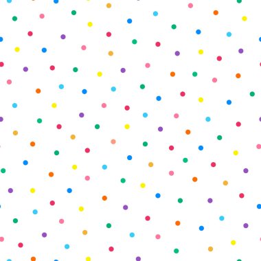 Puantiyeli basit, pürüzsüz bir şablon. Tekrarlanabilir beyaz minimalist arka plan. Kaotik noktaları olan acayip canlı bir baskı.