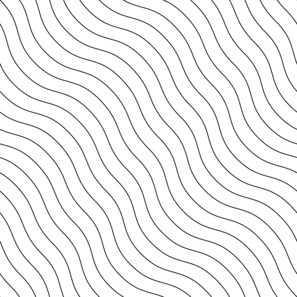 矢量创意无缝轮廓模式.剥去无穷无尽的波纹具有黑色波浪形线条的白色可重复简约背景 — 图库矢量图片