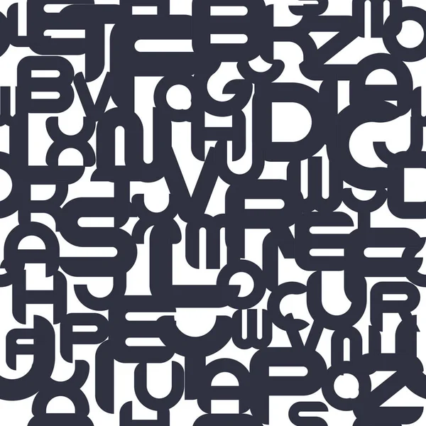 Abstraktní bezešvý vzor s tučnými anglickými písmeny. Kreativní módní opakovatelné abecedy pozadí. Stylový černobílý design — Stockový vektor