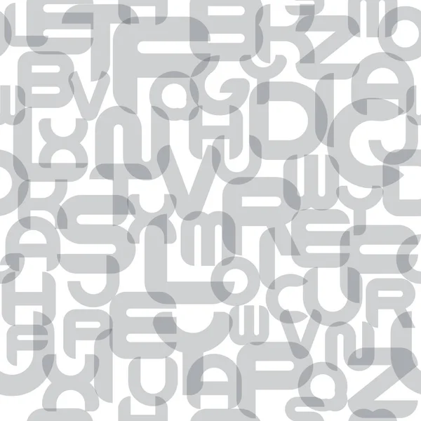 Stilvolles, nahtloses Vektorbuchstabenmuster. Mode weißen reproduzierbaren Hintergrund mit grauen englischen lateinischen Buchstaben — Stockvektor