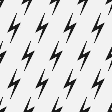 Vektör flaşsız desen. Çizgi film siyah beyaz tasarımı. Sanatsal sonsuz yıldırım arkaplanı