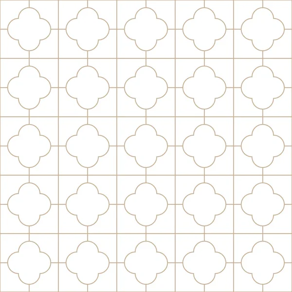 Patrón minimalista geométrico ornamental sin costura vectorial. Fondo de lujo oriental blanco. Diseño simétrico de rejilla — Vector de stock