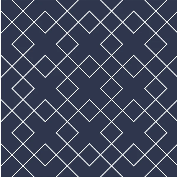 Dekoratives, nahtloses ornamentales Vektormuster. Geometrisches orientalisches Design. Östlich wiederholbarer blauer Hintergrund. Weiße dünne elegante Textur — Stockvektor