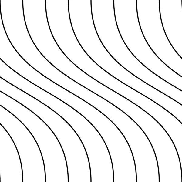 ベクトル装飾シームレスアウトラインパターン。果てしなく続く波の質感。黒波線で再現性のあるミニマルな背景 — ストックベクタ