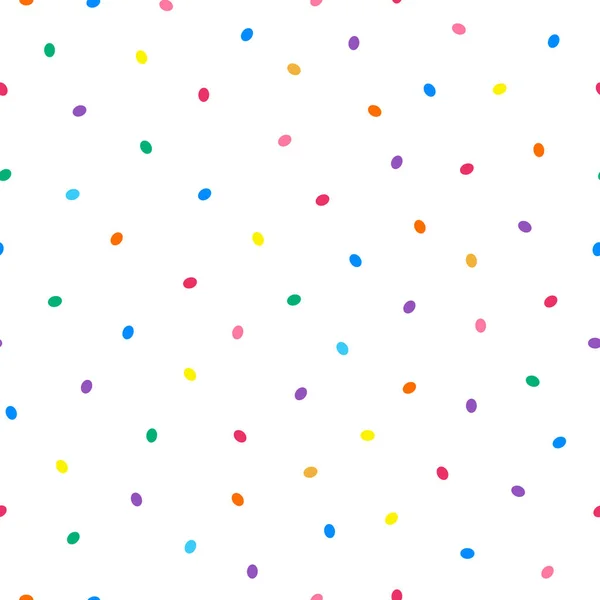 Διάνυσμα απλό μοτίβο χωρίς ραφή με πολύχρωμα οβάλ σχήματα. Λευκό μινιμαλιστικό επαναλαμβανόμενο υπόβαθρο. Κομματικό ζωντανό αποτύπωμα — Διανυσματικό Αρχείο