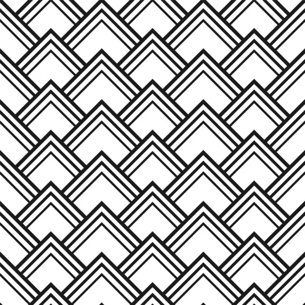 Patrón vectorial chino sin costuras creativo. Diseño geométrico oriental. Azulejo blanco y negro textura repetible — Archivo Imágenes Vectoriales