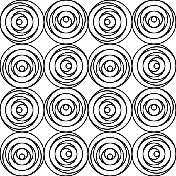 Patrón de círculo monocromo sin costura - diseño ornamento remolino. — Vector de stock