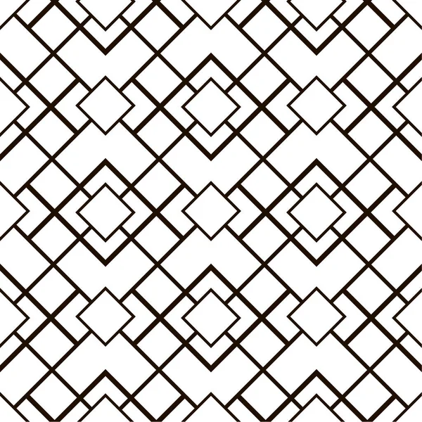ベクトルシームレス幾何学装飾パターン。シンプルなモノクロ構造の背景。繰り返される黒と白のデザイン — ストックベクタ