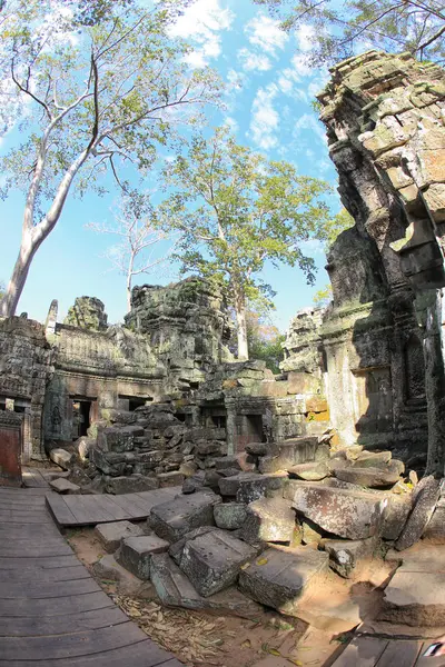 Den Antika Arkitekturen Kambodjas Angkor Wat Solig Dag — Stockfoto