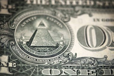 makro parçası banknot bir ABD Doları, düşük alan derinliği 