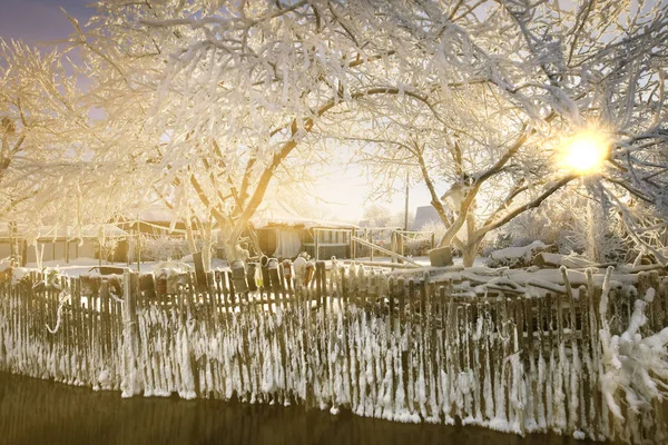 Sonniger Wintertag Auf Dem Fluss Kama — Stockfoto