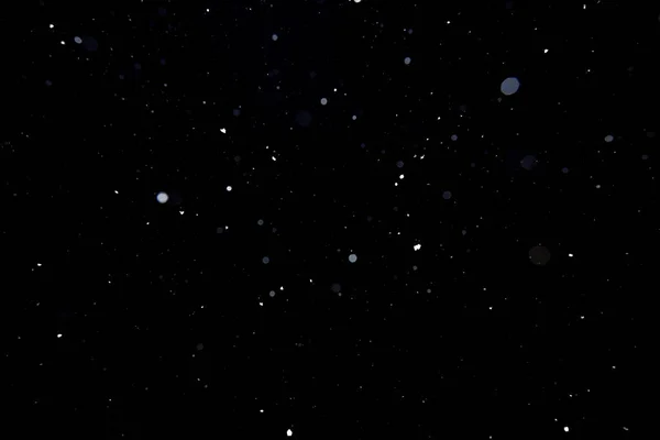 Makrotextur Winzige Schneeflocken Auf Schwarzem Hintergrund — Stockfoto
