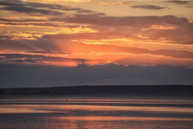 yaz manzara güzel günbatımı sakin Nehri