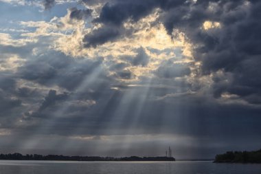 yaz manzara güzel günbatımı sakin Nehri 