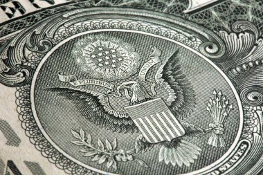 makro parçası banknot bir ABD Doları, düşük alan derinliği 