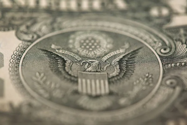 Makro Fragmentti Seteli Yksi Yhdysvaltain Dollari Matala Syvyys Kentän — kuvapankkivalokuva