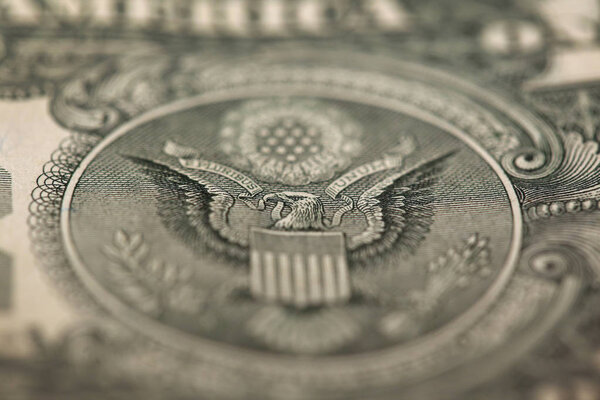 макро фрагмент банкноты один доллар США, низкая глубина резкости
 