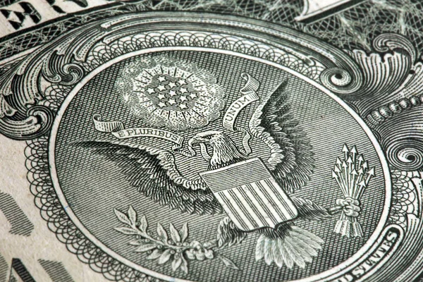 Макрос Фрагмент Банкнот Одного Долара Низький Глибина Різкості — стокове фото