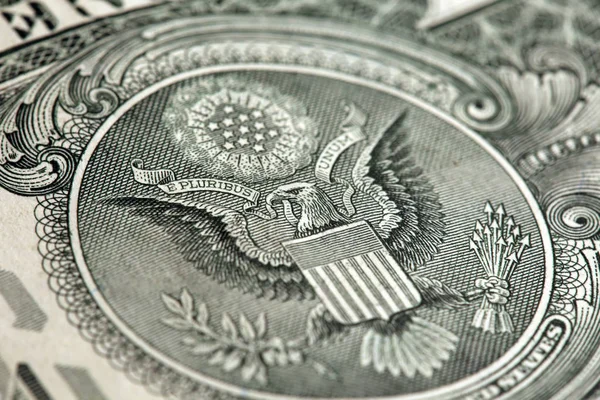 Макрос Фрагмент Банкнот Одного Долара Низький Глибина Різкості — стокове фото