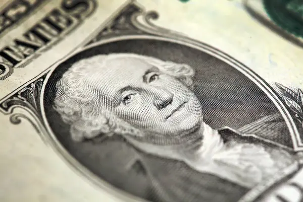 Macro Fragmento Billete Dólar Estadounidense Baja Profundidad Campo — Foto de Stock