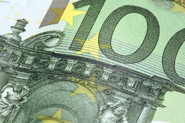 Billet Banque Macro Fragment 100 Euro Faible Profondeur Champ — Photo