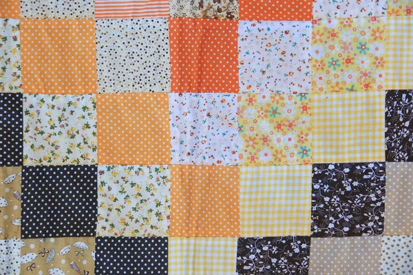 Macro Textura Fondo Mosaico Piezas Multicolores Tela — Foto de Stock