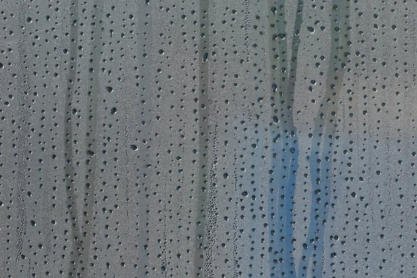 Macro Textura Gotas Água Sobre Vidro Jardim — Fotografia de Stock