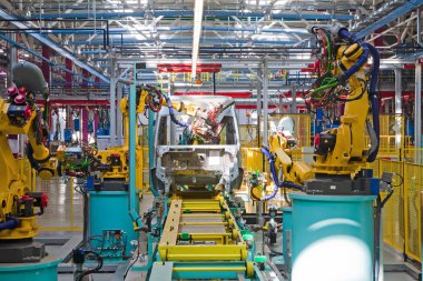 Yelabuga, Rusya - 12 Mayıs 2014: montaj hattı araçları Ford Sollers özel ekonomik bölgeye fabrika kurdu 