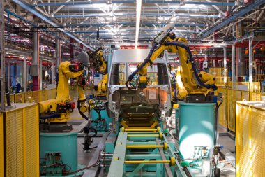 Yelabuga, Rusya - 12 Mayıs 2014: montaj hattı araçları Ford Sollers özel ekonomik bölgeye fabrika kurdu 