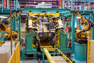 Yelabuga, Rusya - 12 Mayıs 2014: montaj hattı araçları Ford Sollers özel ekonomik bölgeye fabrika kurdu 