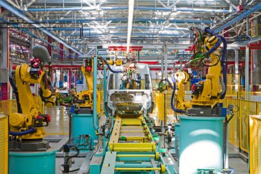 Yelabuga, Rusya - 12 Mayıs 2014: montaj hattı araçları Ford Sollers özel ekonomik bölgeye fabrika kurdu 