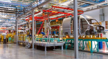 Yelabuga, Rusya - 12 Mayıs 2014: montaj hattı araçları Ford Sollers özel ekonomik bölgeye fabrika kurdu 