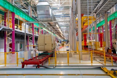 Yelabuga, Rusya - 12 Mayıs 2014: montaj hattı araçları Ford Sollers özel ekonomik bölgeye fabrika kurdu 