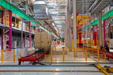 Yelabuga, Rusya - 12 Mayıs 2014: montaj hattı araçları Ford Sollers özel ekonomik bölgeye fabrika kurdu 